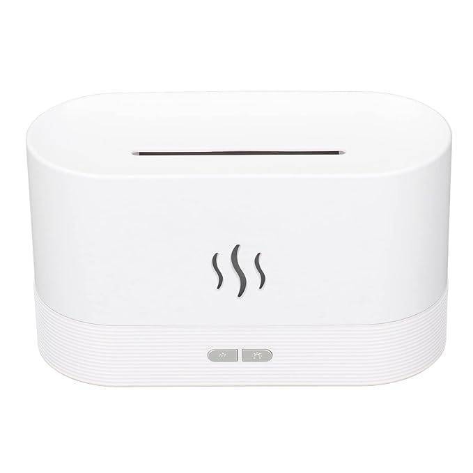 Minimalist white mist humidifier with a top slot for mist dispersion. Enhances indoor air quality while complementing any home decor.