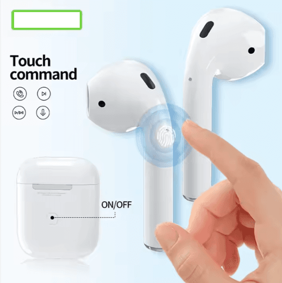 Touch control Smart LED Display Earbuds with intuitive tap commands for music, calls, and voice assistant activation.